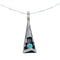 Navajo Sterling Silver Turquoise 16" Box Chain Pendant Necklace Set AX127462